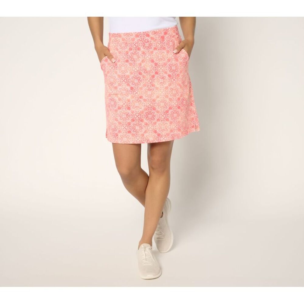 Denim & Co. Women's Petite Skirt PS Active French Terry Skort Pink A694894